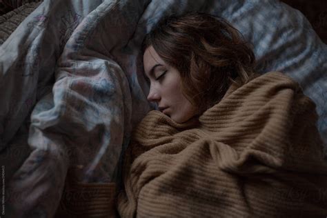 Portrait Of A Sleeping Girl On Top Of A Blanket By Stocksy Contributor Demetr White Stocksy