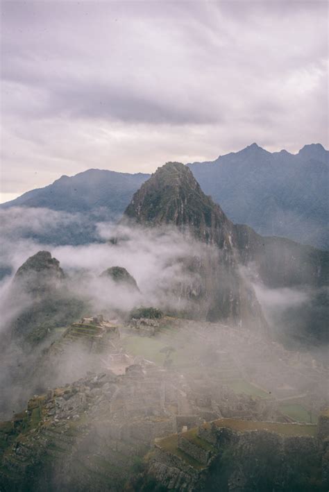 Sunrise Fog Over Machu Picchu In Peru Julia Berolzheimer