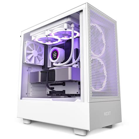 Game One Nzxt H5 Flow Compact Mid Tower Airflow Case White Game