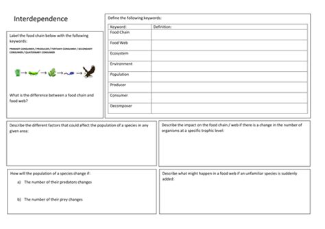 Ks3 Biology Interdependence Revision Summary Poster