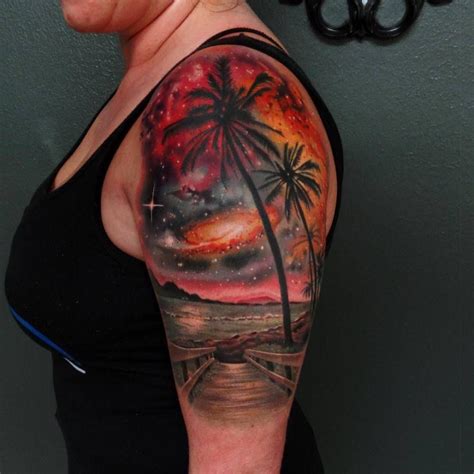 Image Result For Beach Sleeve Tattoo Sunset Tattoos Beach Tattoo Scenery Tattoo