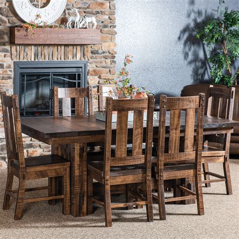 El Paso Amish Dining Room Set Rustic Style Furniture Cabinfield