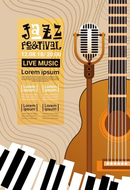 Festival De Jazz Música En Vivo Concierto Cartel Anuncio Retro Banner