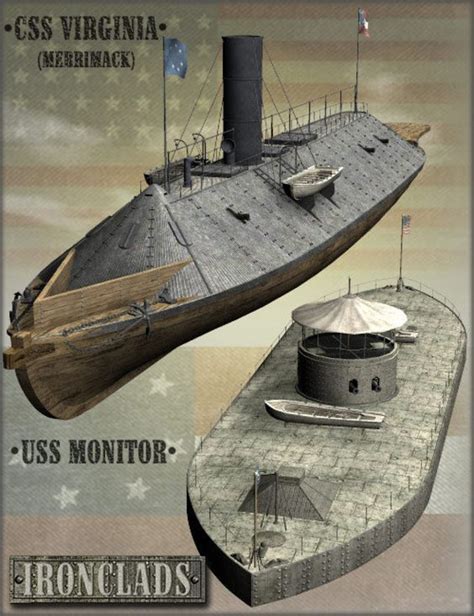 Css Virginia And Uss Monitor The Worlds First Ironclad Battle Ships
