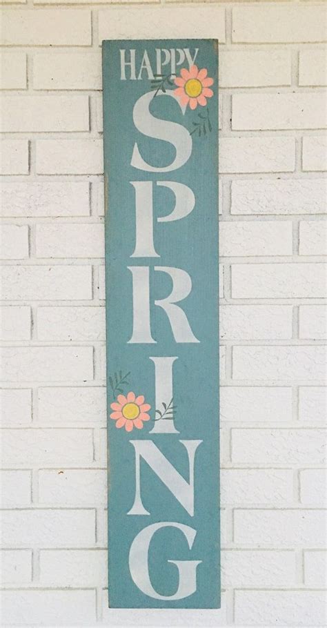 Happy Spring Happy Spring Sign Spring Sign Spring Wood Sign