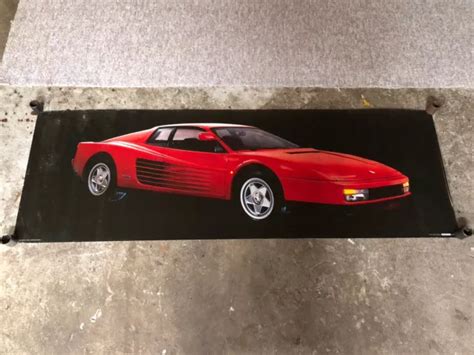 Vintage Ferrari Testarossa 1980s Large Poster 1987 21 X 62 2000