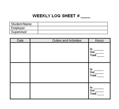 time log template   documents   word