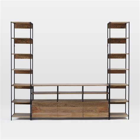 West Elm Industrial Modular Large Media Set W Bookshelves 101