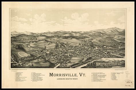 Morrisville Vt Panoramic Map Vintage Map Vintage Map Art Etsy