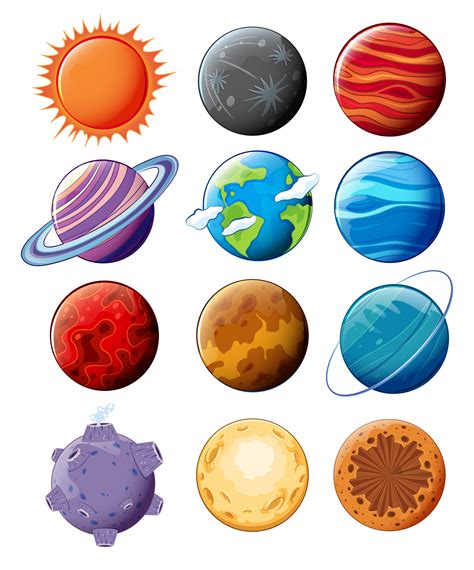 Planets In The Galaxy 528672 Vector Art At Vecteezy
