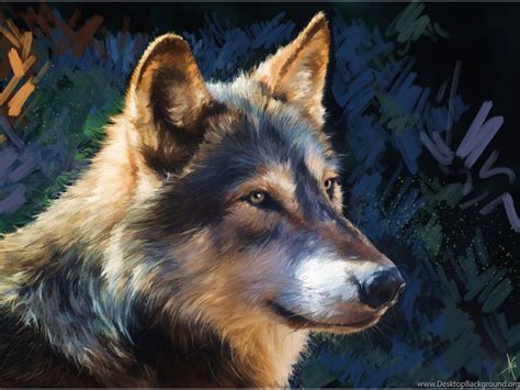 Pictorial Art Wolves Painting Art Alberto Guillen Glance Head