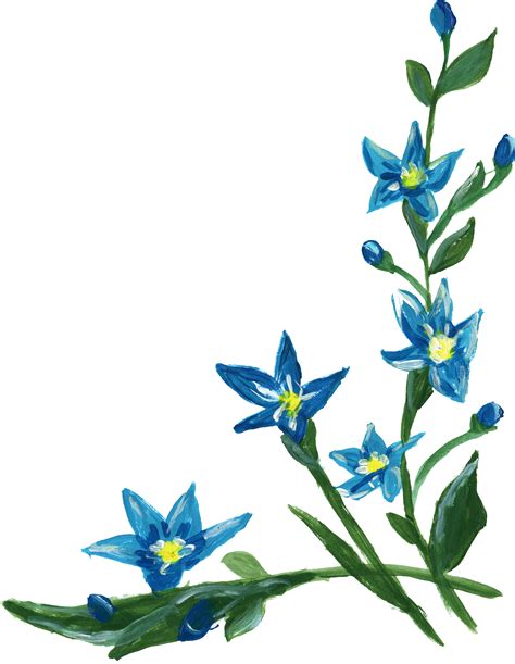 Blue border flower illustrations & vectors. Download Blue Flower Border Free Transparent Image HD HQ ...