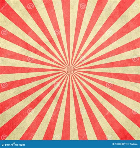 Red And White Sunburst Vintage And Pattern Background With Space Stock