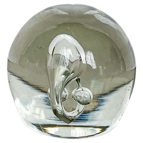 Clear Bubble Murano Glass Paperweight For Sale At 1stdibs Clear Glass Paperweight