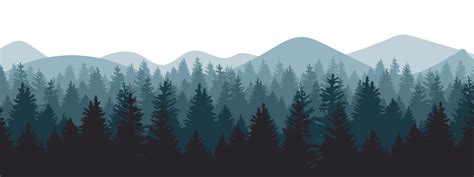 Vector Illustration Pine Landscape Mountain Nature Forest Background