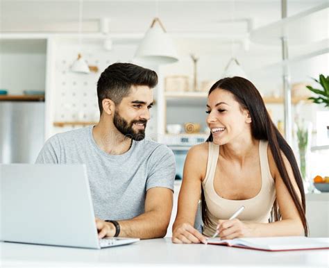 Laptop Woman Man Couple Computer Indoor Technology Young Together