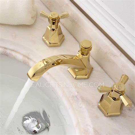 Brass bathroom faucets enliven any space. Antique Brass Bathroom Faucets Widespread Golden