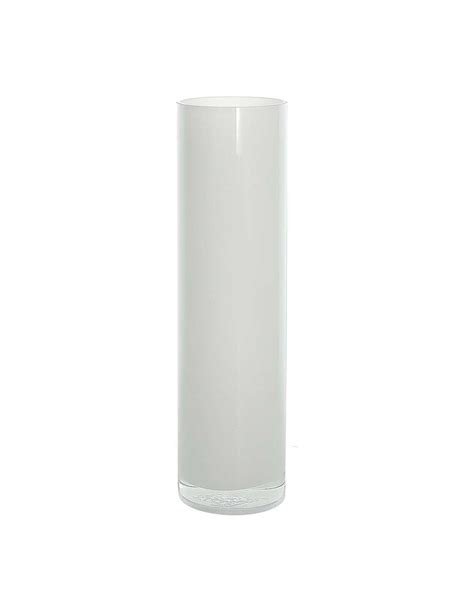 Vaso Cilindrico Bianco Cm 30 H Wetube Vetro Bianco