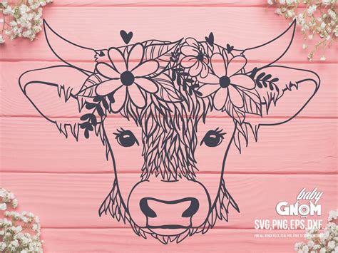 Excited To Share The Latest Addition To My Etsy Shop Highland Cow Flower Crown SVG Highland