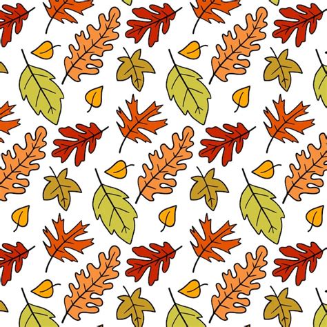 Premium Vector Cute Autumn Leaves Pattern