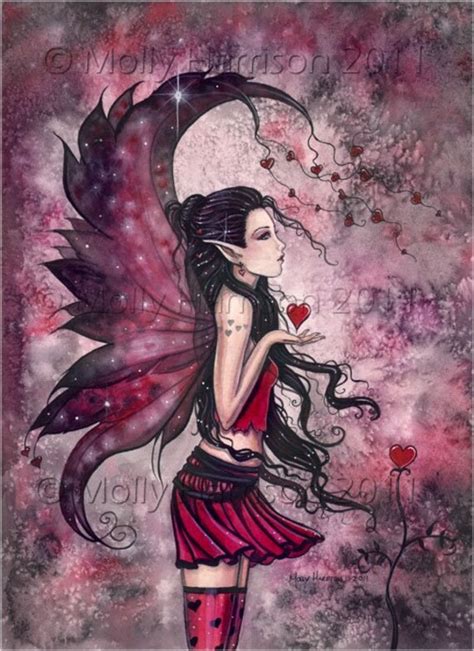 Valentine Fairy Fine Art Fantasy Print Of Watercolor Painting