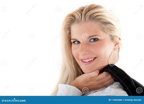 Business Woman Holding A Jacket Stock Photo Image Of Girl Executive