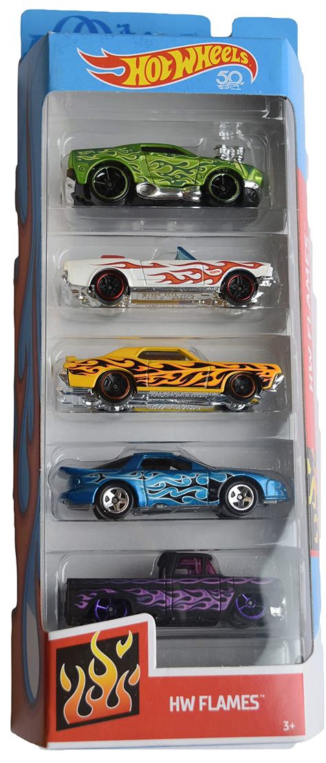 Buy Hot Wheels 1 64 Scale 5 Pack Hw Flames 50th Anniversary Online At