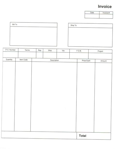 Blank Invoices To Print Invoice Template Ideas