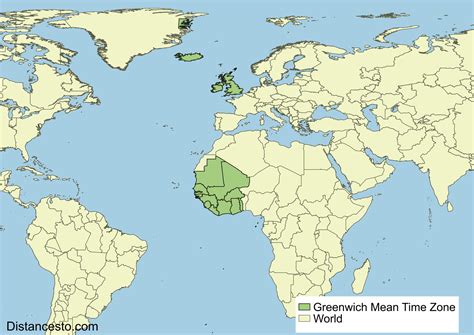 Greenwich Mean Time Line Map