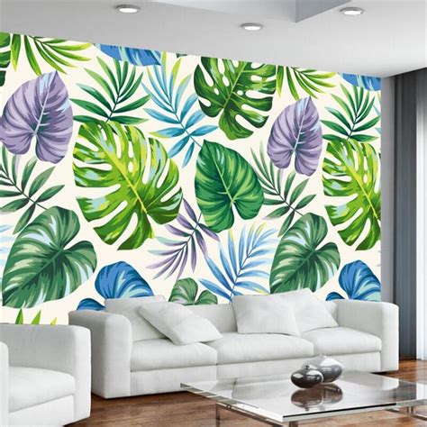 Wellyu Modern Minimalist Tropical Rainforest Banana Leaf Mural