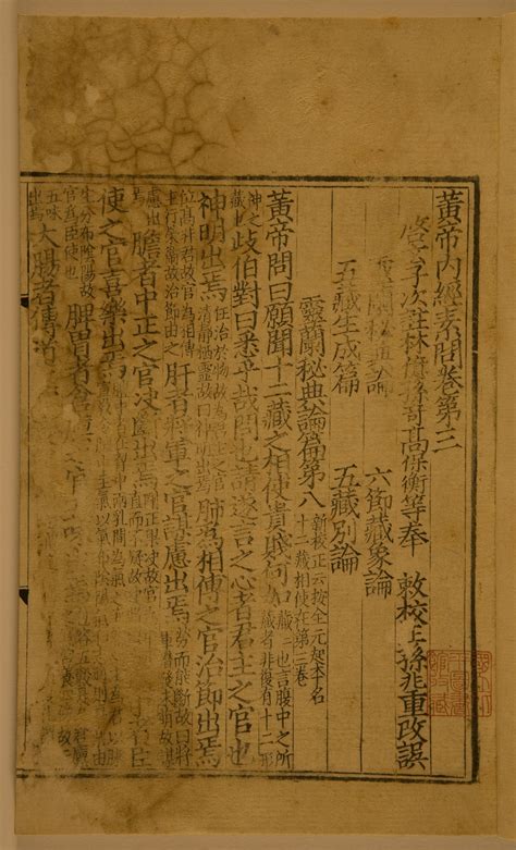 The Su Wen Of The Huangdi Neijing Inner Classic Of The Yellow Emperor Library Of Congress