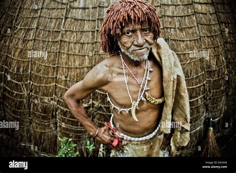 Traditional Healer Of A Swazi Village In Front Of His Grass Hut