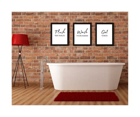 Bathroom Prints Set Of 3 Wall Art Wall Sign Etsy