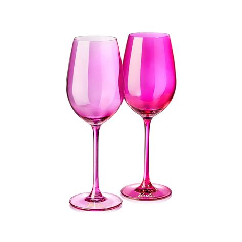 Barbie Wine Glasses Magenta And Pink Crystal Glass Etsy
