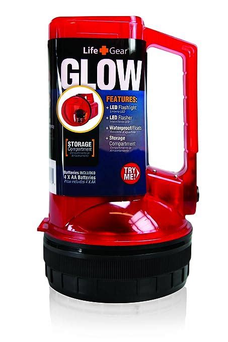 O Life Gear 4 In 1 Glow Led Spotlight With Storage Redred Basic
