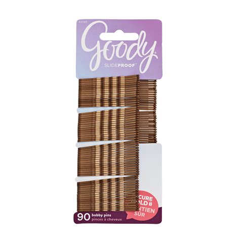 Goody Bobby Pins Brown Hair Pins Secure Hold 90 Ct