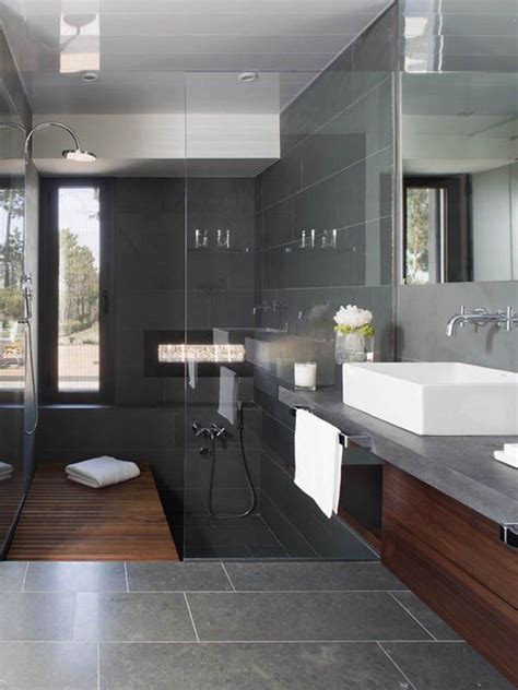 40 Dark Gray Bathroom Tile Ideas And Pictures 2022