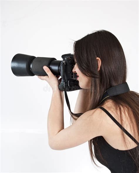 A Young Female Photographer Stock Photo Image Of Lens Professional