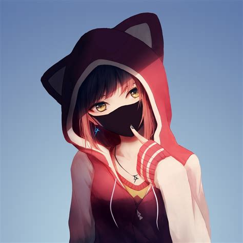 Title On The Image Hoodie Pfp Anime Girl Black Anime Characters Aesthetic