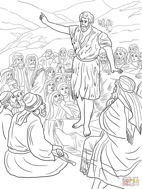 Beautiful John The Baptist Prepares The Way For Jesus Coloring Pages