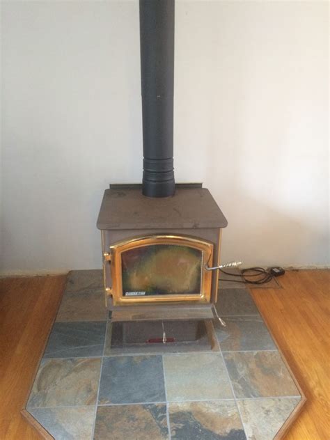 I'm preparing to create a hearth pad for a pellet stove. DIY Hearth Pad and Wood Stove Install, Oct 2015