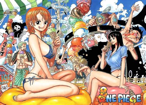 Anime Nami Cream Robin Hd Nico Ice Cream Art Ice One Piece X