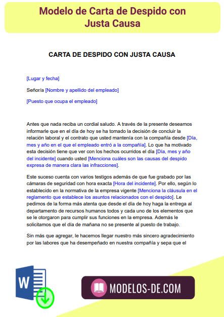 Carta De Despido Con Justa Causa En Colombia Soalan Bt Gambaran