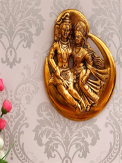 Buy Ecraftindia Golden Shiva Parvati Decorative Wall Hanging Showpiece Wall Decor For Unisex