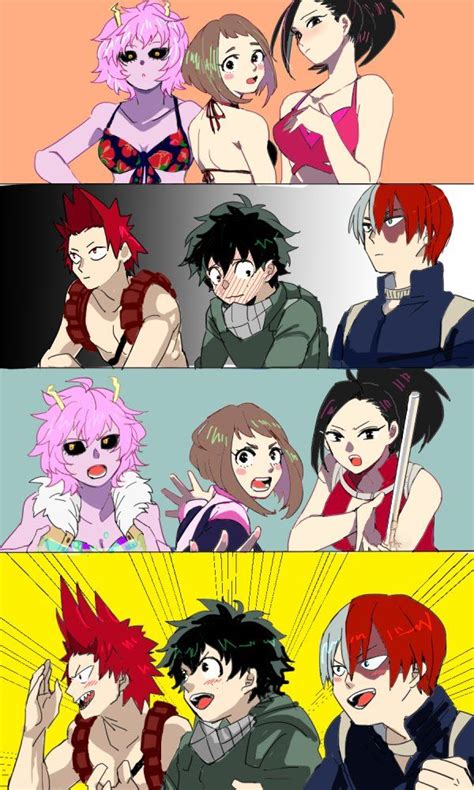 Characters Ashido Mina Uraraka Ochako Momo Yaoyorozu