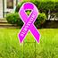 Breast Cancer Survivor Large 22x 12 Outdoor Ribbon Shaped Yard Sign 