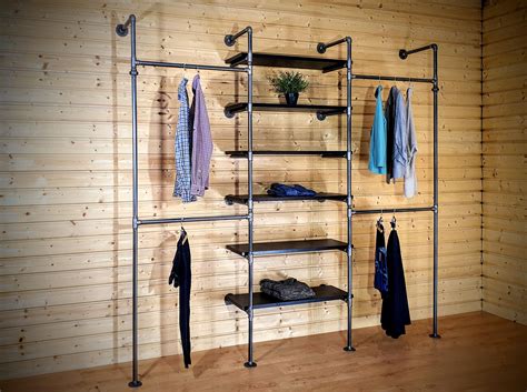 Industrial Pipe Clothing Rack With Shelves Clothes Storage Etsy