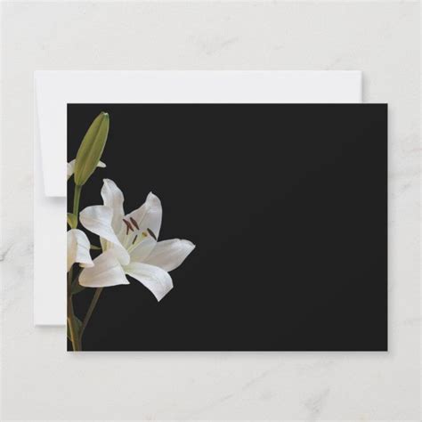 Sympathy White Lily Memorial Funeral Thank You Card Zazzle Com
