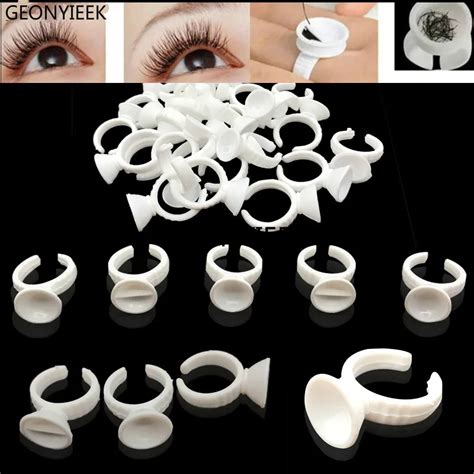 100pcs Adhesive Eyelash Pallet Holder Set Beauty Makeup Disposable Glue