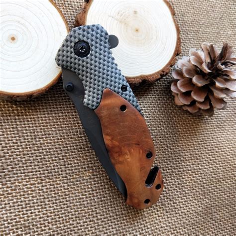 Hdcsun Cs Go Carbon Fiberrosewood Folding Knife Extreme Survival